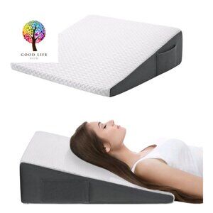 CozyMaker Memory Foam Bed Wedge Pillow 24 x 24 x 7.5" For Sleeping & Leg Support